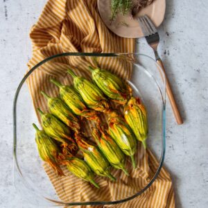 fiori di zucca ripieni al forno