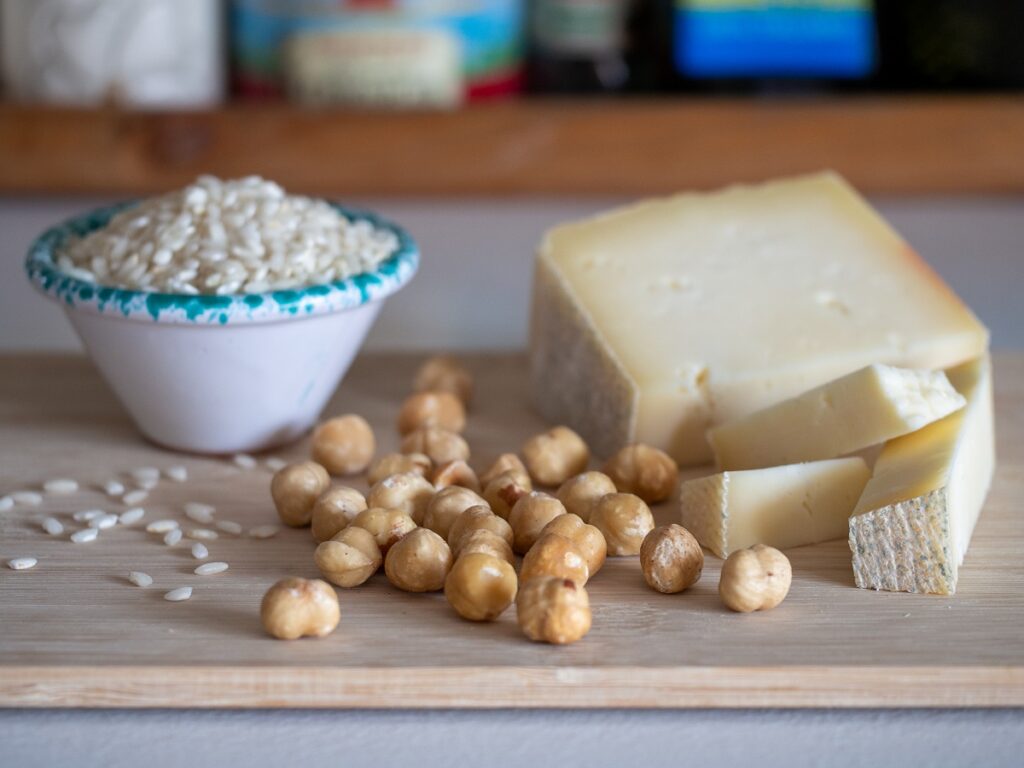 risotto castelmagno e nocciole