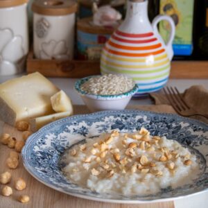 risotto castelmagno e nocciole