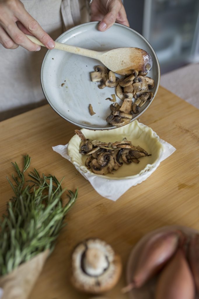 Mini quiche ai funghi