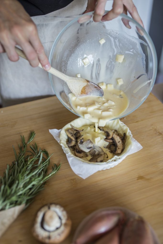 Mini quiche ai funghi