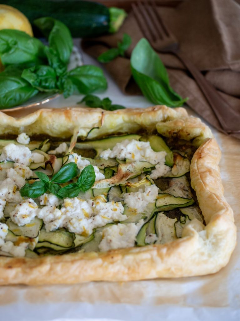 torta salata pesto e zucchine