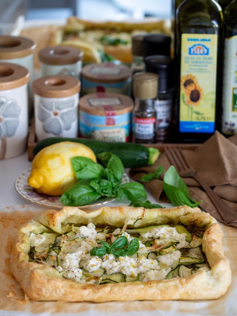 torta salata pesto e zucchine