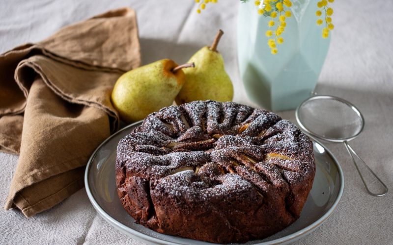 Torta cioccolato e pere