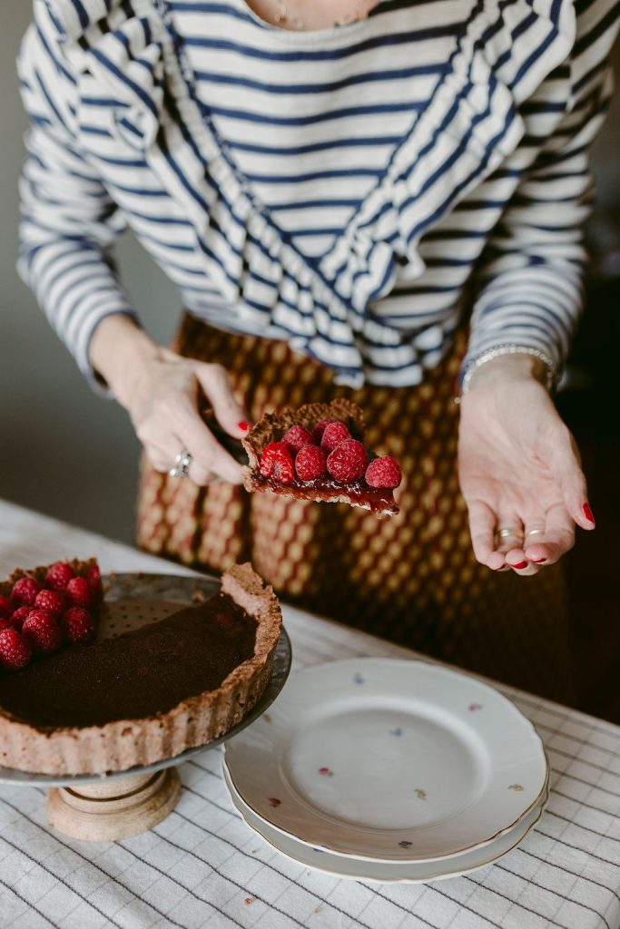 Parigi - Crostata al cacao e confettura di lamponi