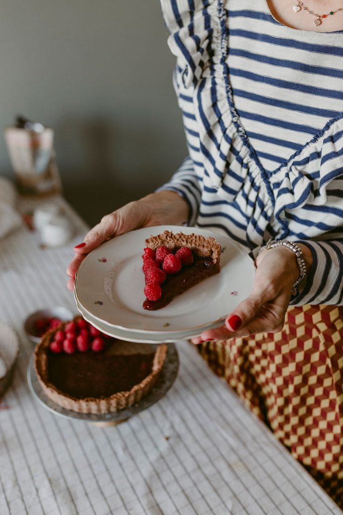 Parigi - Crostata al cacao e confettura di lamponi