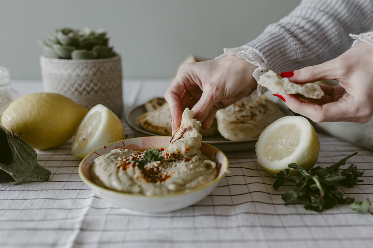 babaganoush con pane pita