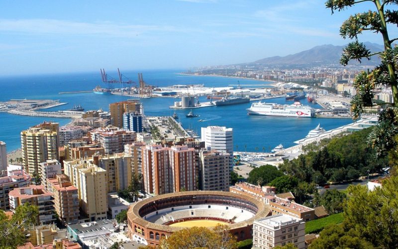 Màlaga vista dall'alto del Castillo de Gibralfaro